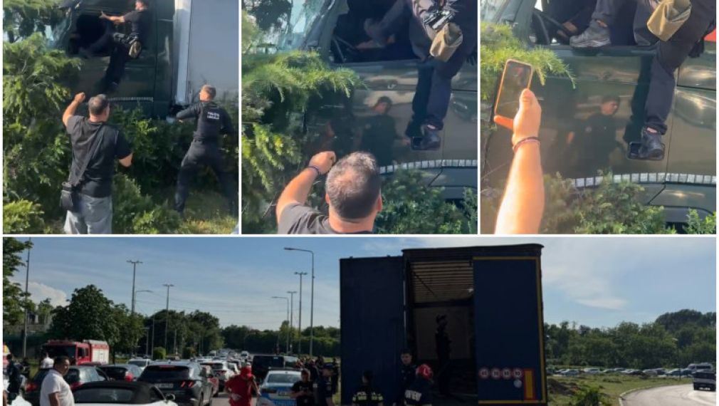 Polițist l-a lovit și i-a dat cu spray unui șofer care a scăpat un camion de sub control