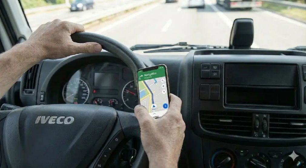 Șofer care a pus telefonul pe volanul camionul ca să vadă navigația amendat cu 350 euro