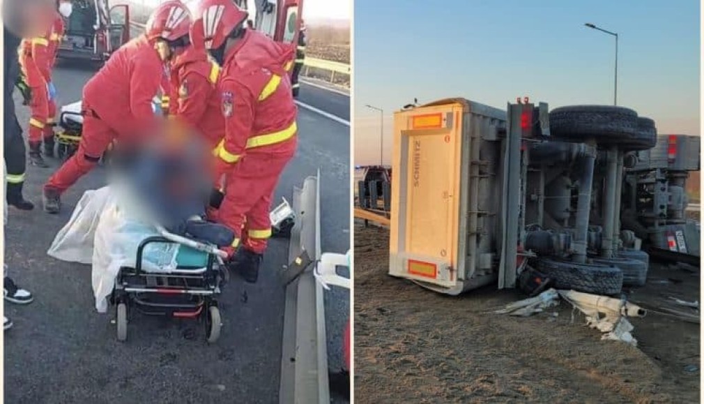 Șoferul camionului implicat în accidentul de pe autostradă la Miercurea Sibiului a murit la 47 de ani