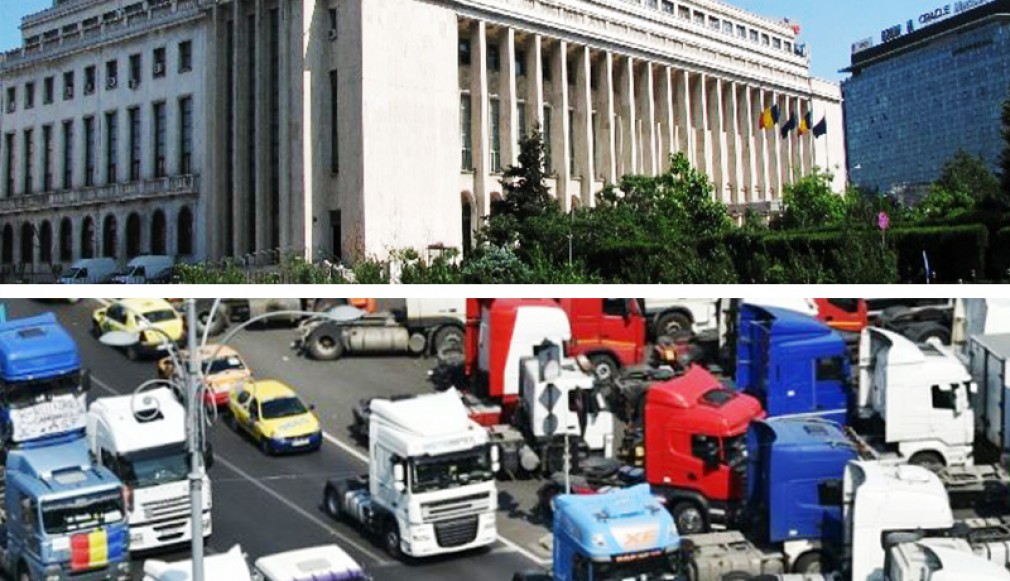 100 de camioane în fața Guvernului, mâine, la protestul transportatorilor