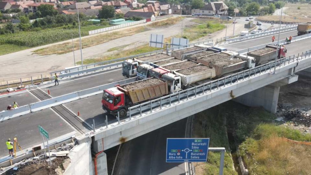 VIDEO. Nodul Rutier Sebeș, conexiunea dintre autostrada Sebeș Turda și A1 se deschide complet la finalul lunii iulie