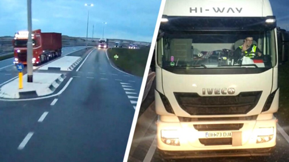 VIDEO: Olanda. Șofer profesionist român, filmat cum circulă cu camionul pe contrasens