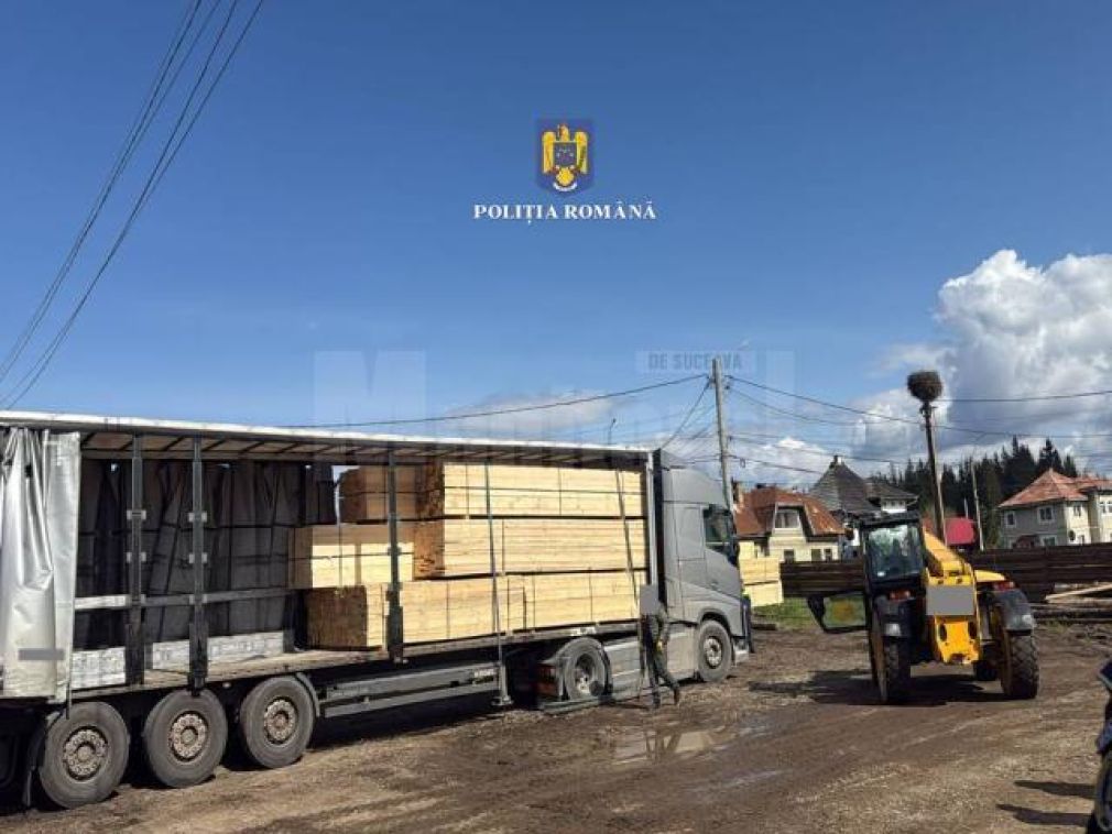 Camion cu cherestea confiscat de poliție