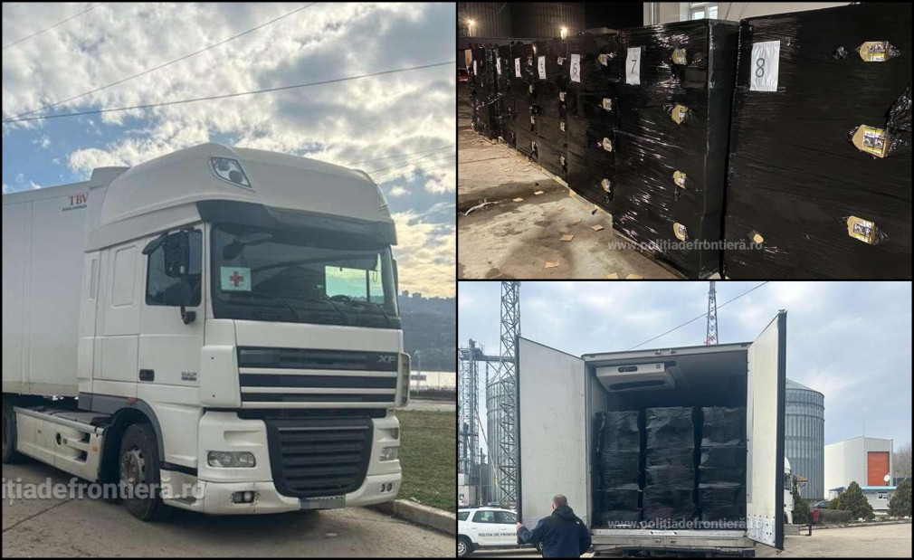 VIDEO. PTF Bechet. Camion cu țigări de contrabandă, în valoare de peste 1,5 milioane de euro