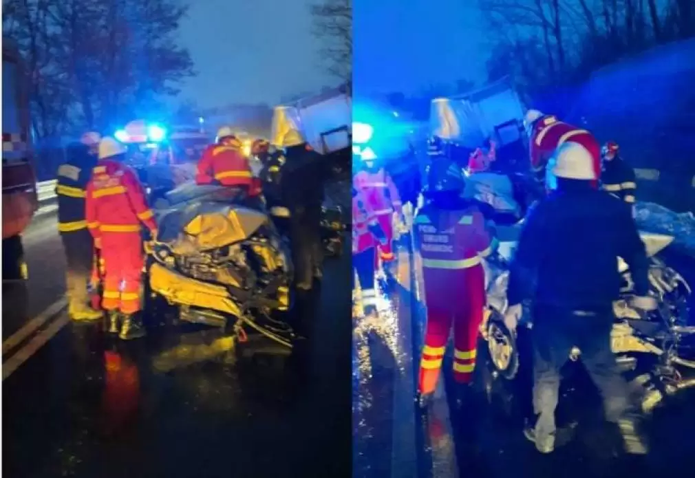 Un bărbat și o femeie au murit, după ce o mașină s-a izbit de un camion