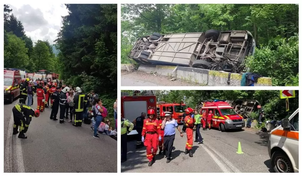 Pârul Rece. Un autocar cu 29 de copii s-a răsturnat. Plan roşu de intervenţie