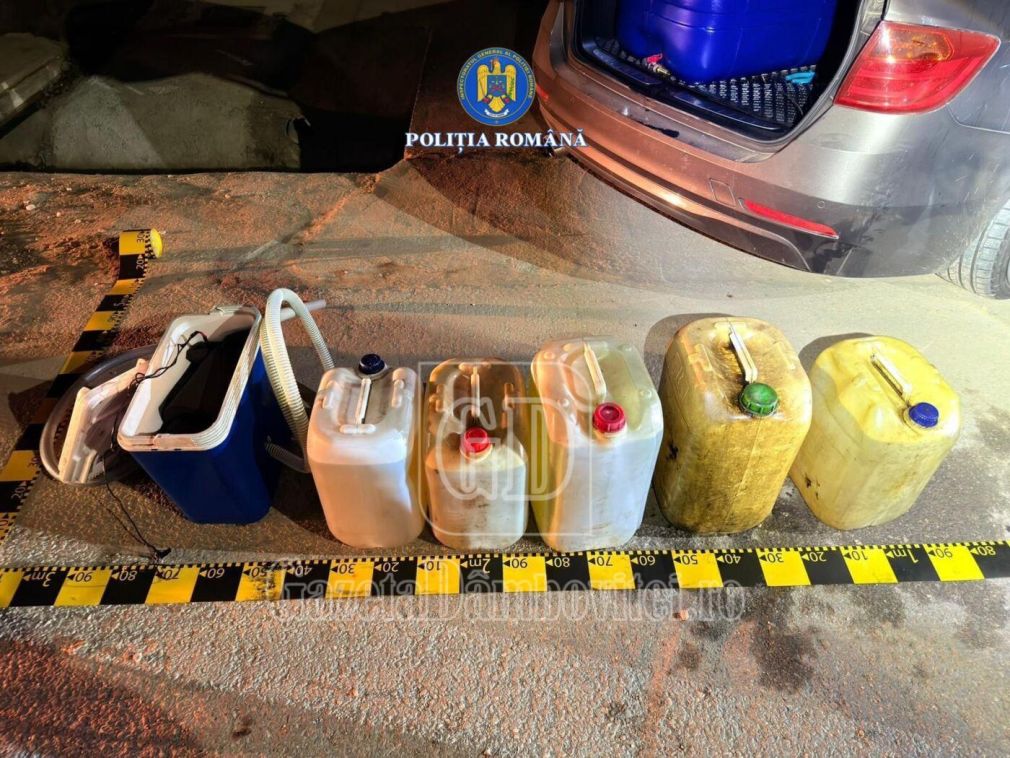 Doi tineri, prinși furând motorină din camioane