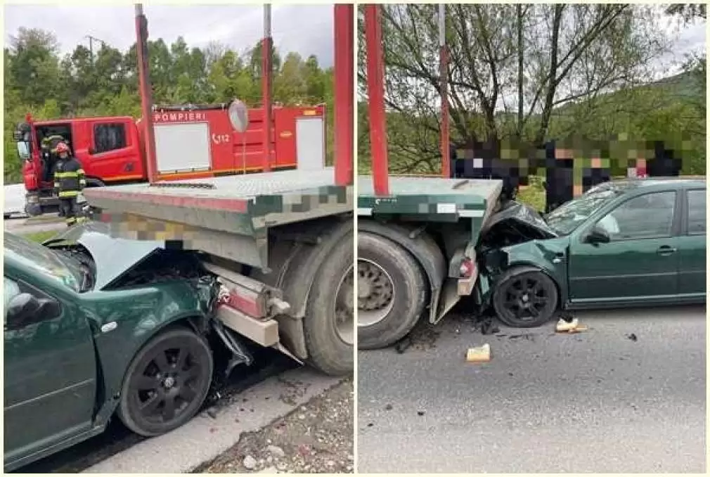 4 răniți după un accident cu un camion implicat