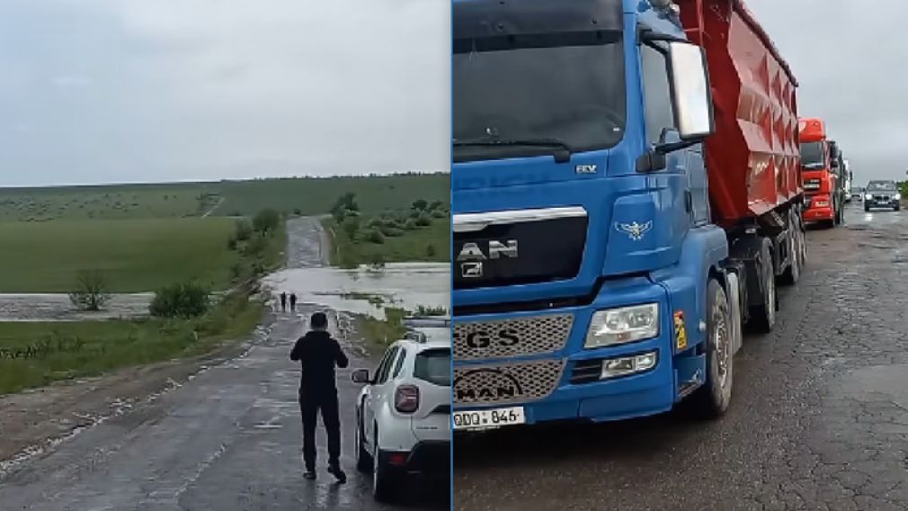 Republica Moldova sub ape.Camioanele nu au mai putut înainta