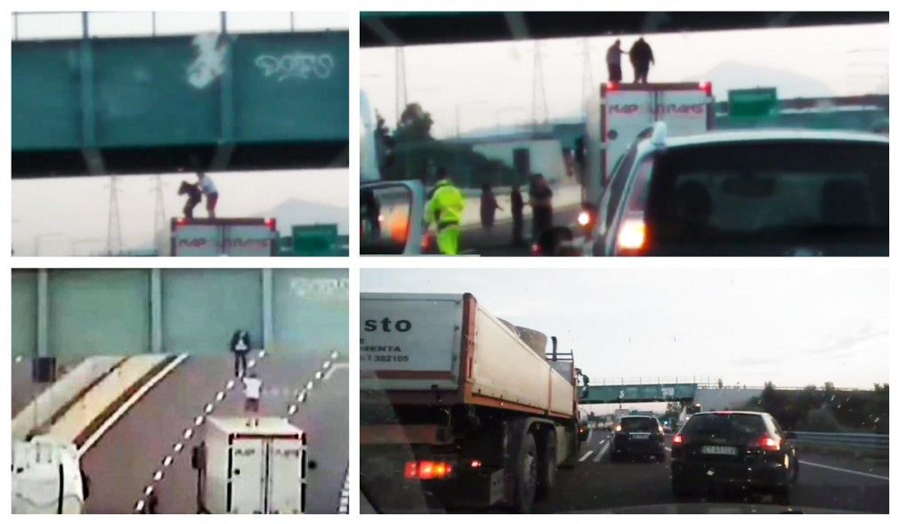 VIDEO: Italia. Un şofer profesionist a blocat autostrada ca să salveze un sinucigaș