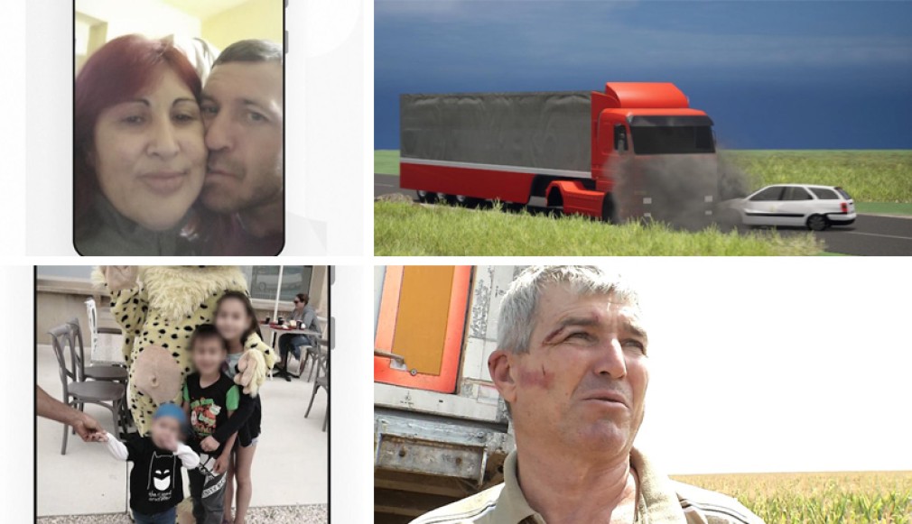 VIDEO. ANIMAŢIE GRAFICĂ. Cum au murit sub un camion trei copii şi părinţii lor, în accidentul din Teleorman