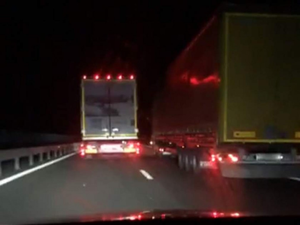 VIDEO: Doi șoferi profesioniști din Cluj și Bihor se șicanează pe A1