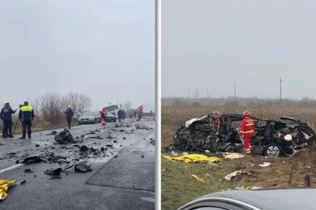 Șase oameni au murit într-un accident între un camion și un microbuz