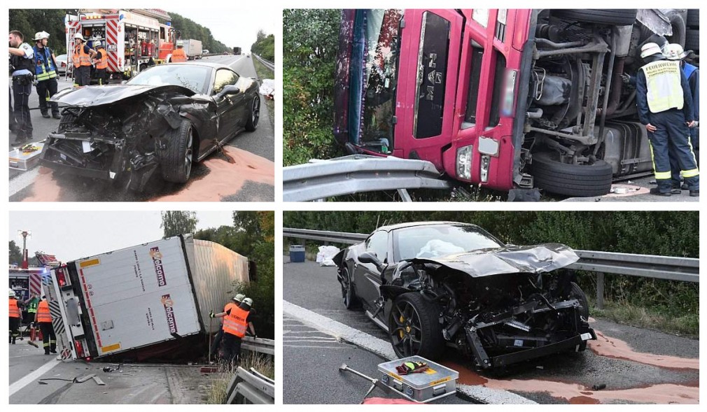 Germania. Camion condus de un șofer profesionist român, răsturnat de un Ferrari