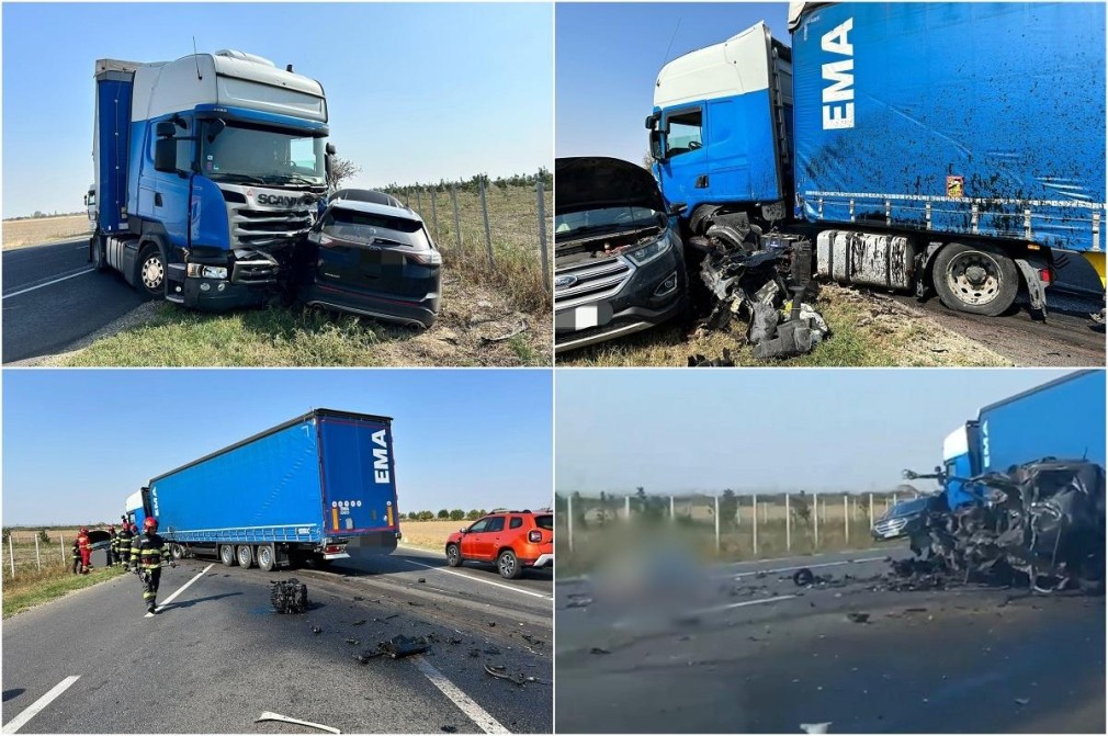 A intrat cu 150 km/h într-un camion, după ce și-a lăsat soția într-o baltă de sânge