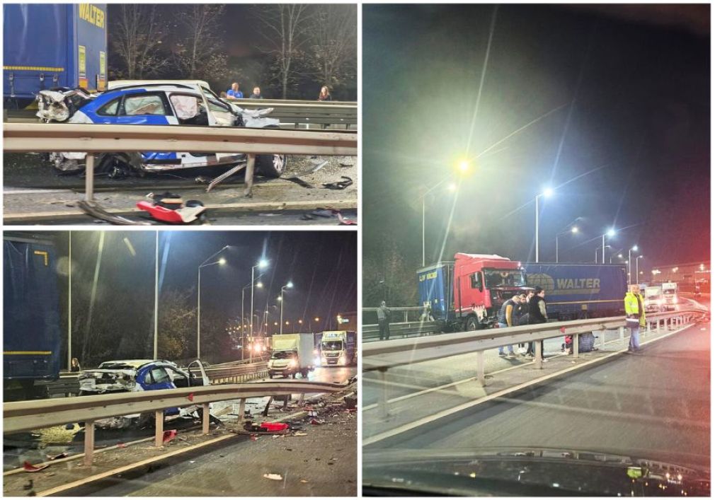Impact puternic cu un camion pe Centura Oradea
