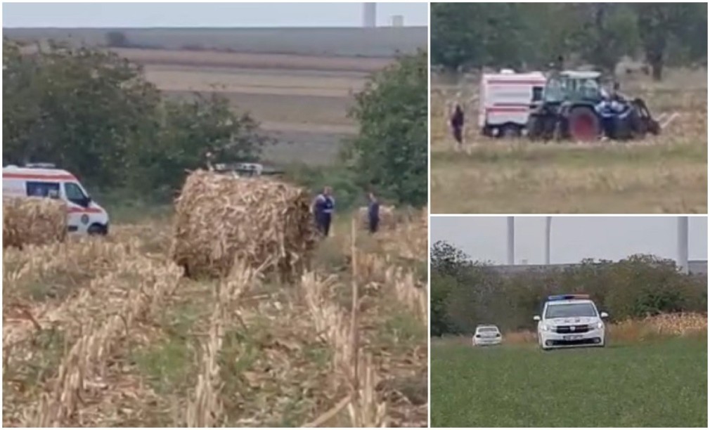 VIDEO Un tânăr a sfârșit în presa tractorului, pe un câmp din Constanța