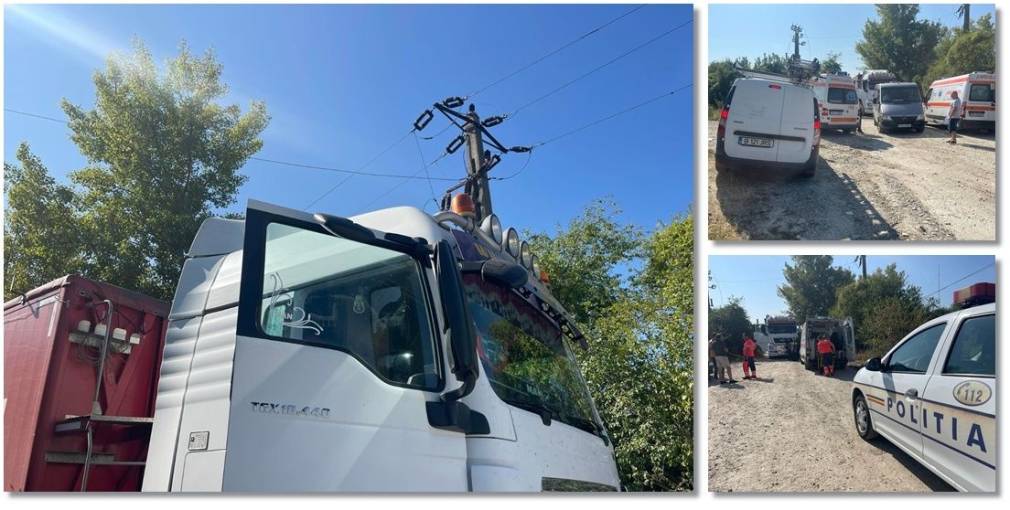 Un șofer venit sa descarce un camion a fost electrocutat