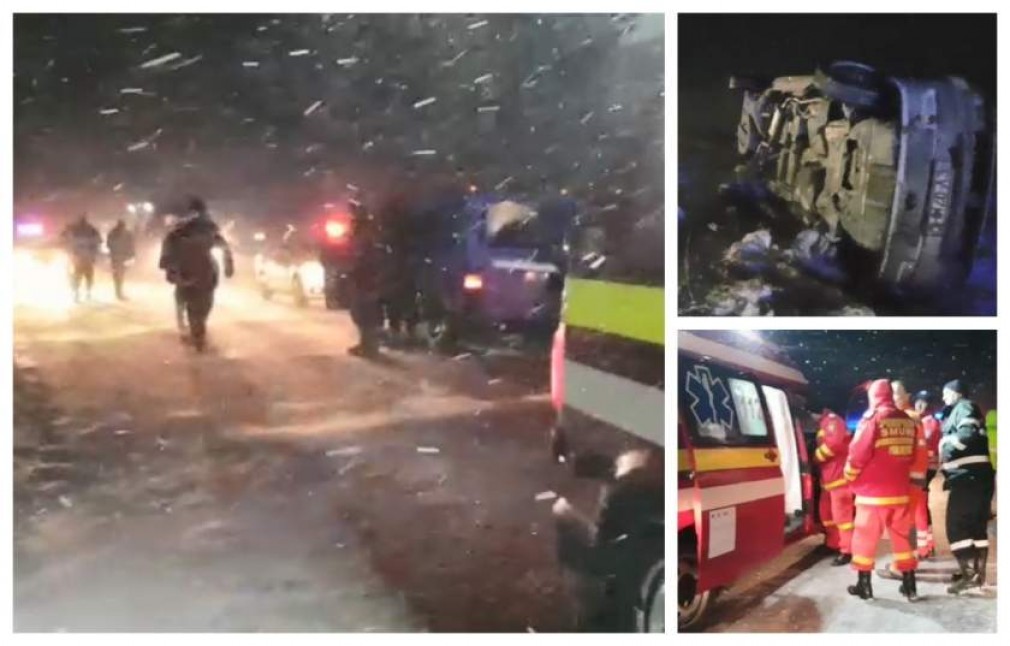 9 victime: microbuz cu pasageri, răsturnat la Braşov