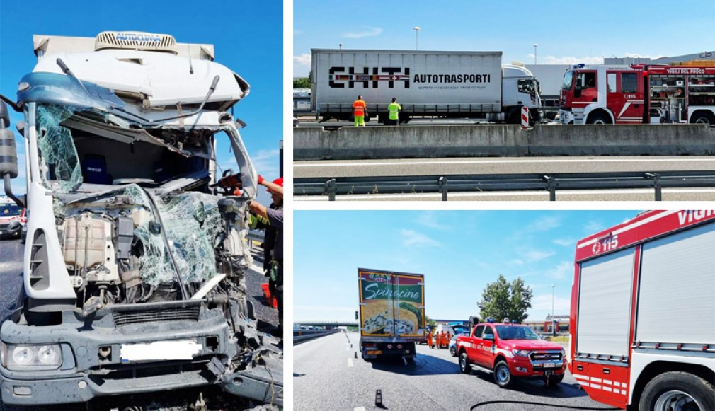 Italia. Șofer profesionist român, mort în cabină, după ce a lovit camionul din fața lui