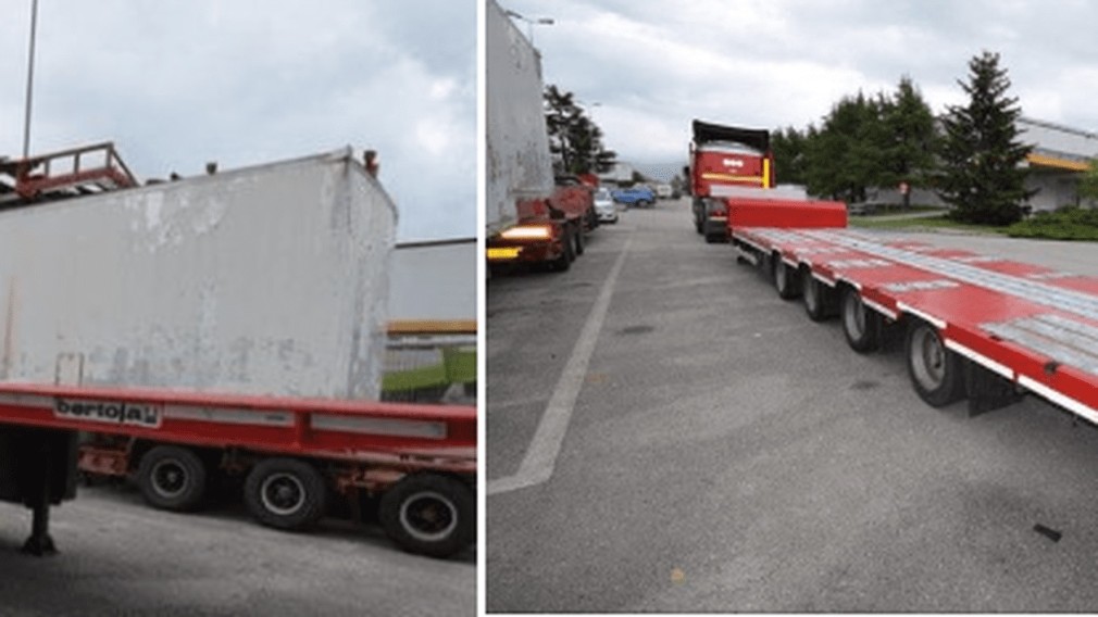 O remorcă furată din Italia, în drum spre România, tractată de un camion de Dâmbovița