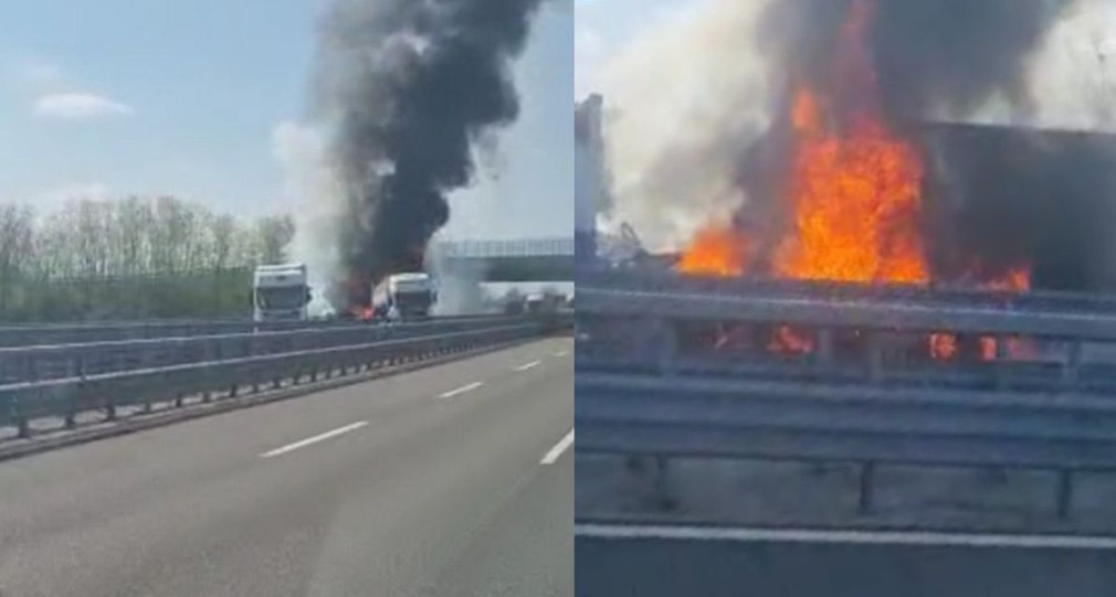 Șofer român de camion ars de viu în cabină după ce a lovit o cisternă care transporta heliu