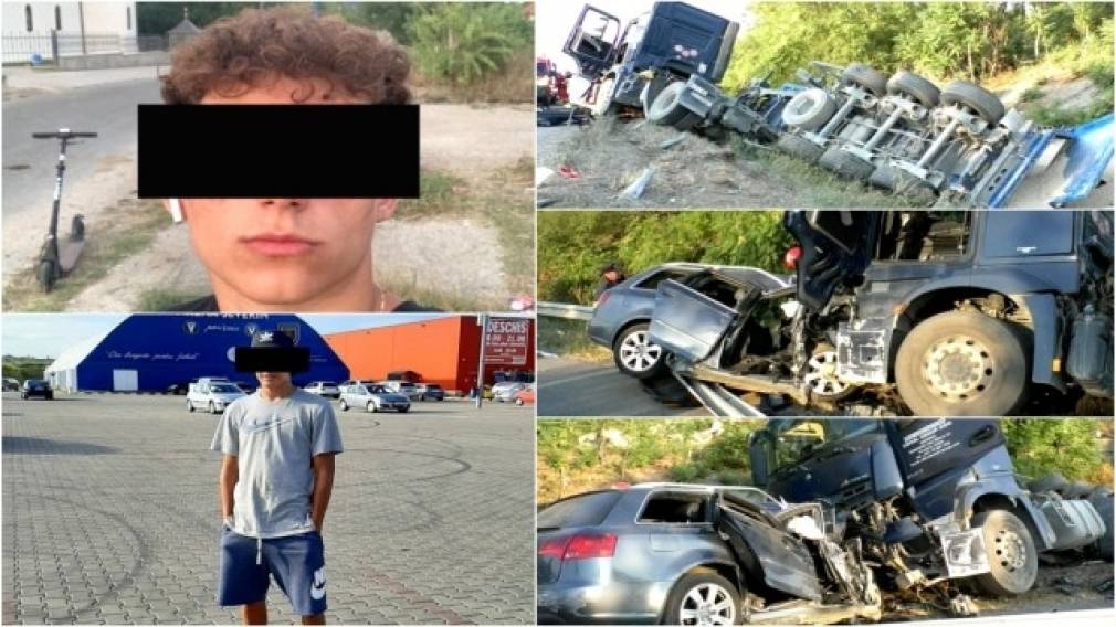 Cei doi tineri care au răsturnat un camion circulau cu 160 km la oră